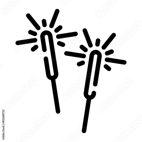 sparkler Line Icon
