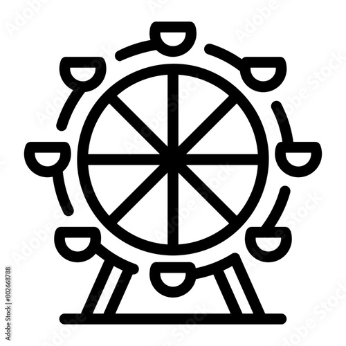 ferris wheel Line Icon