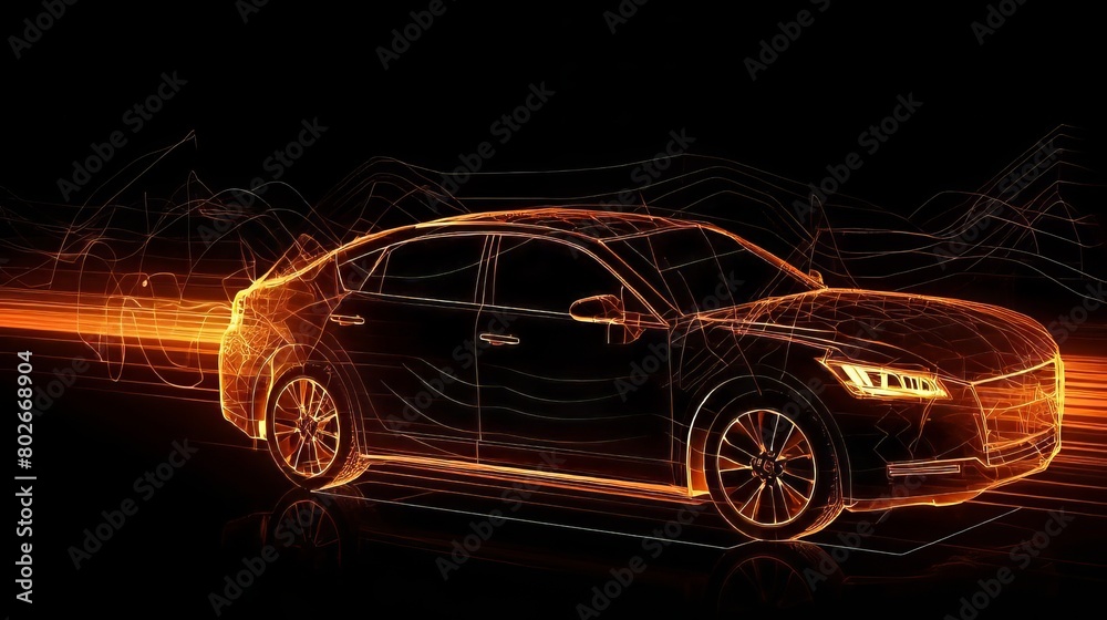 Illustration of Concept Self Driving Car Illustration of Concept Self Driving Car