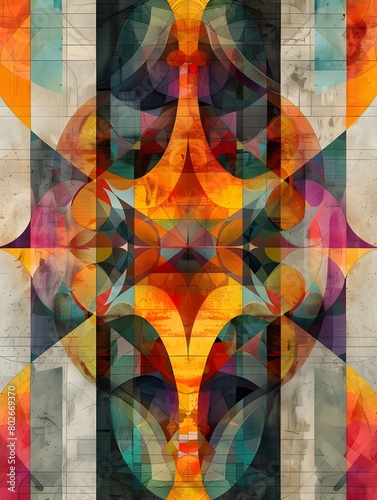 Vibrant Geometric Abstraction of the Human Mind s Captivating Complexity photo