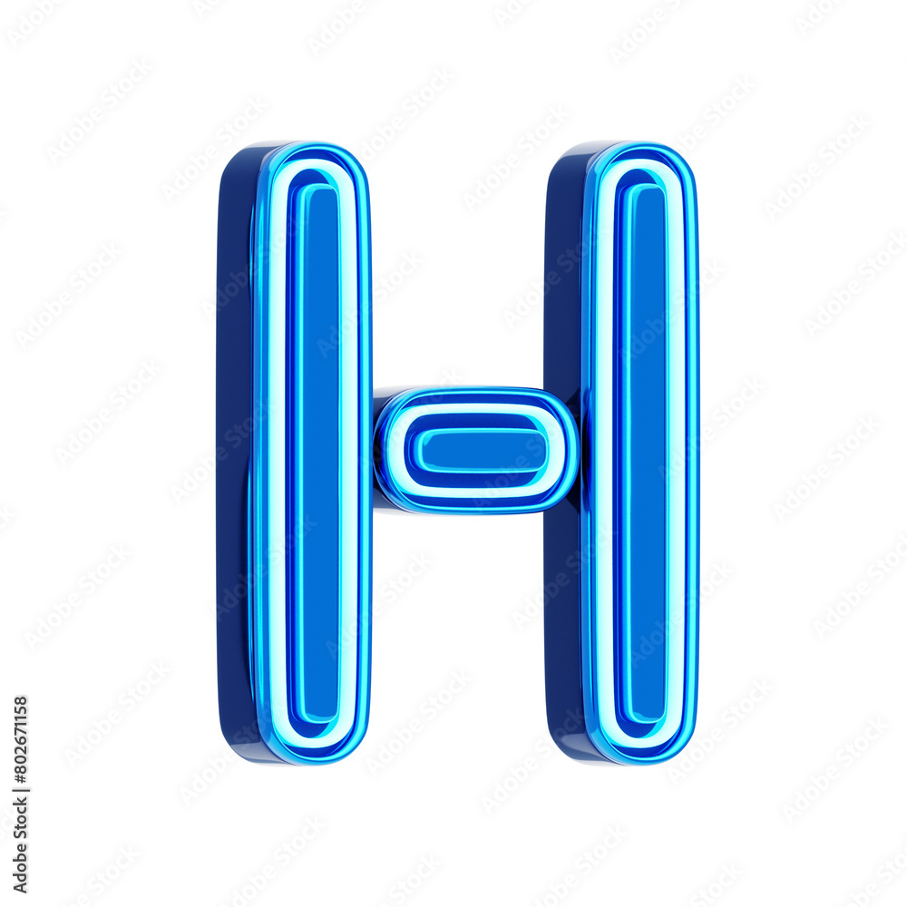 H Letter 3D Shape Neo Futurist Text H Letter 3D Shape Neo Futurist Text