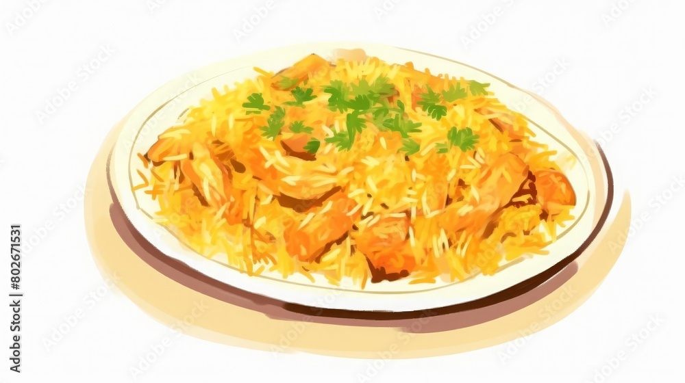 Bangladeshi biryani with chicken and saffron Bangladeshi biryani with chicken and saffron