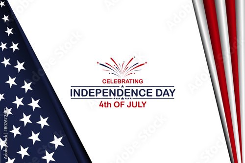 US banner template 4th of July independence day, President's Day Background Design, with USA flag, Poster, Greeting Card. Vector Illustration