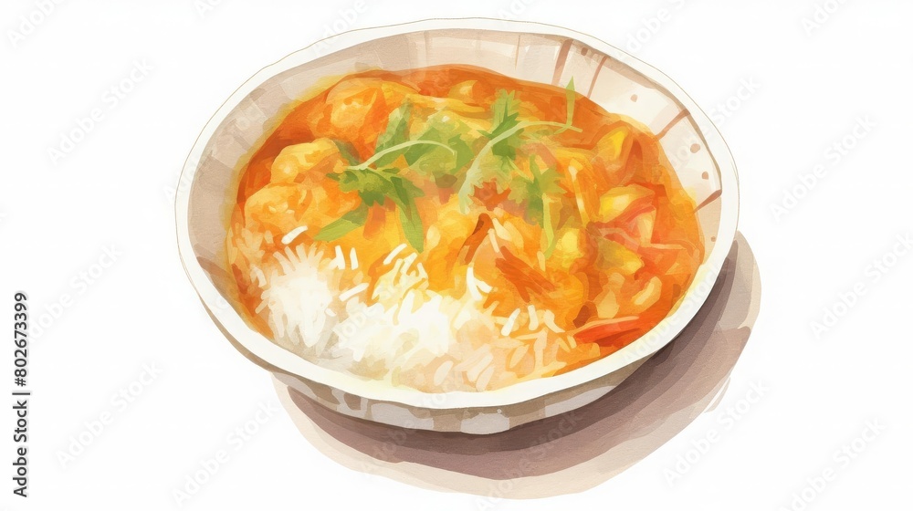 traditional Indian curry with basmati rice