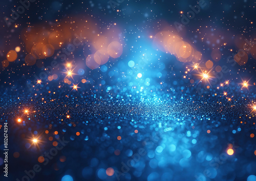 blue glow particle abstract bokeh background 