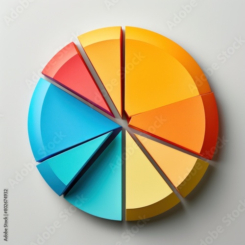 Minimalist pie chart divided into segments based on customer ratings.