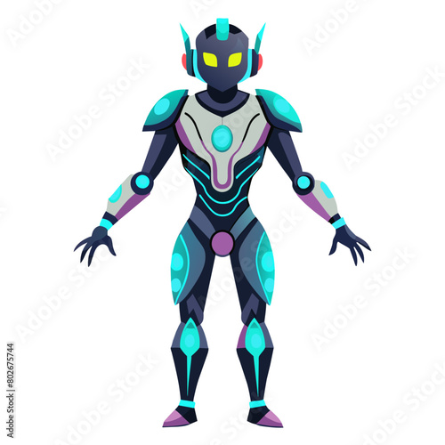 A graceful humanoid robot with luminescent panels