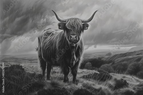 Highland Cow in the field