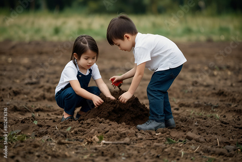 Child planting tree