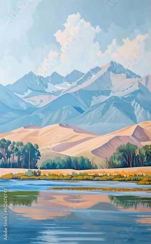 Great Sand landscape with mountain