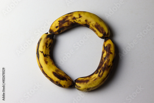 Slika na platnu Three rotten banana isolated on white background
