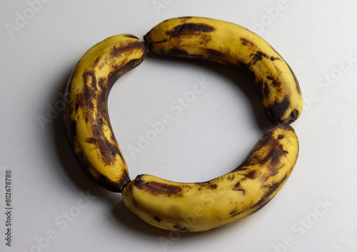 Принти на полотні Three rotten banana isolated on white background