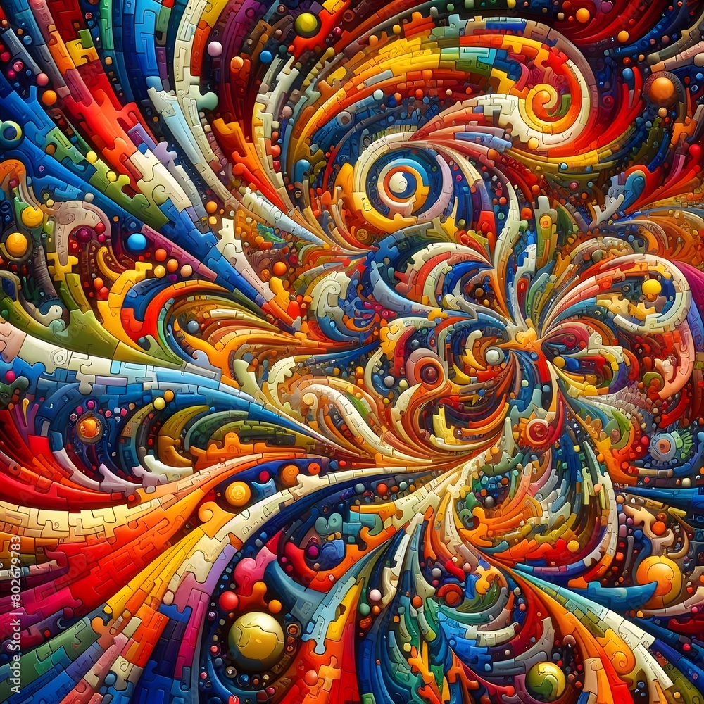 Jubilant Jigsaw abstract colorful shapes fitting together like puzzle background Jubilant Jigsaw abstract colorful shapes fitting together like puzzle background