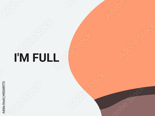 flat design satiety vector illustration