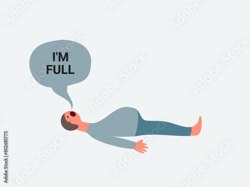 flat design satiety vector illustration