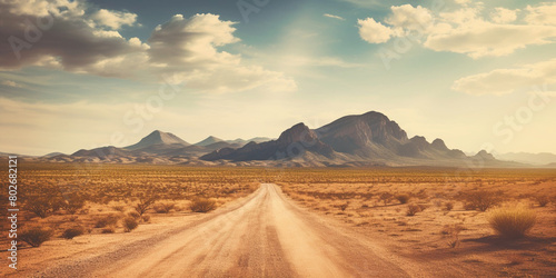 Mountain desert Texas background landscape. AI-Generated Image photo