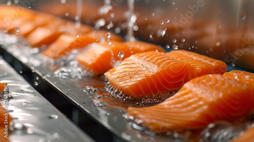 the first step in the processing of salmon products for export, maintaining natural freshness