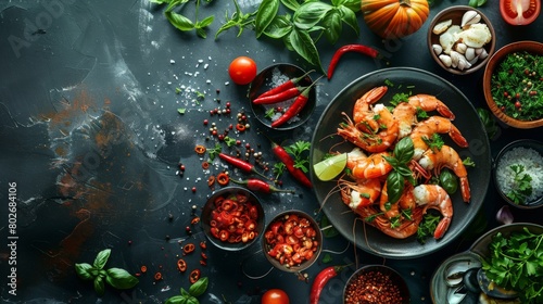 the diverse flavors and cuisines represented in seafood products prepared for export photo