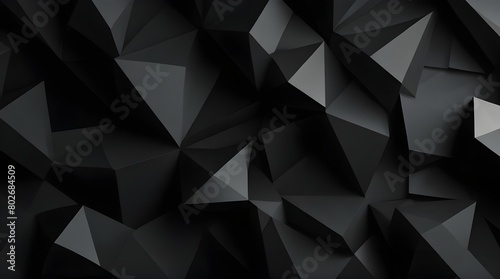 Abstract dark background Geometric shapes black and .Generative AI