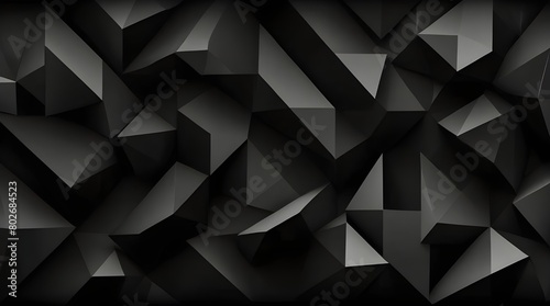 Abstract dark background Geometric shapes black and .Generative AI