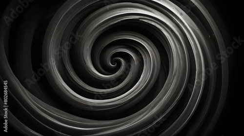 Abstract spiral isolated black and white .Generative AI