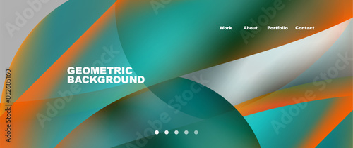 A captivating geometric background featuring circles and lines in shades of electric blue and aqua. The pattern is reminiscent of a closeup view of a terrestrial plant with a modern font