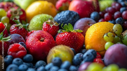 A colorful assortment of fresh fruits  promoting wellness and nutrition in a natural setting