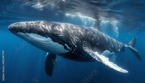 Humpback Whale in Its Natural Habitat: A Glimpse into the Underwater World  © Eliane