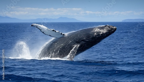 Majestic Humpback Whale Breaching the Surface: A Breathtaking Marine Encounter  © Eliane