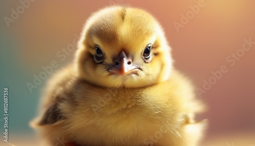 Fluffy Baby Chick in a Pastel Dream: A Capturing Studio Photo