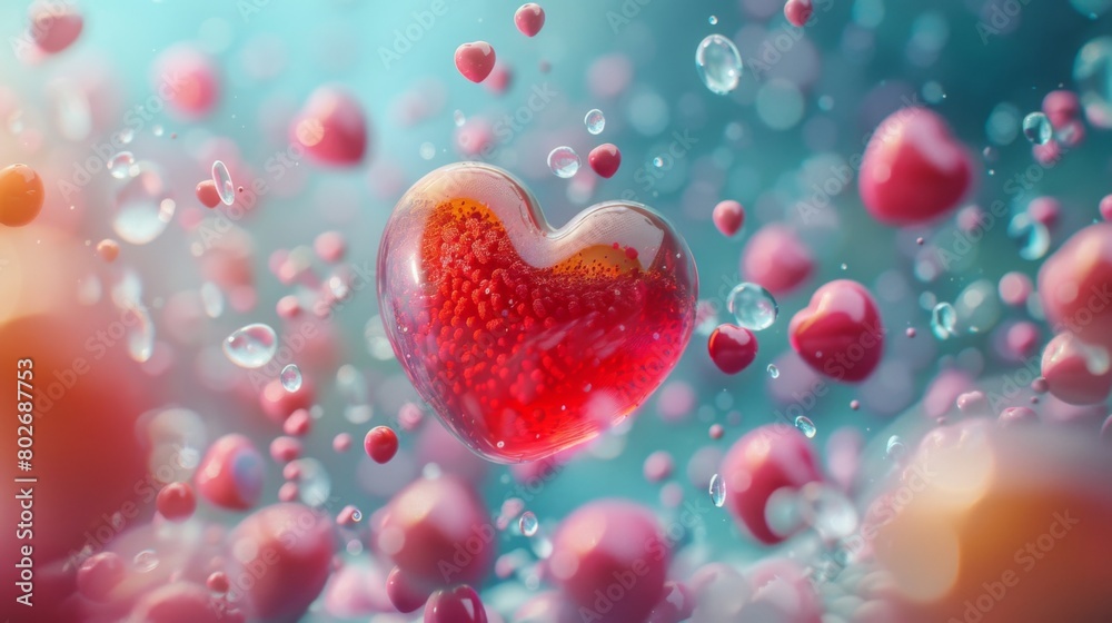 3D rendering image illustrating educational resources and materials designed to raise awareness about heart disease prevention, risk factors, and treatment options