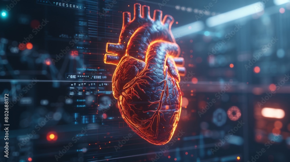 3D rendering image showing various screening tests and diagnostic procedures used to evaluate