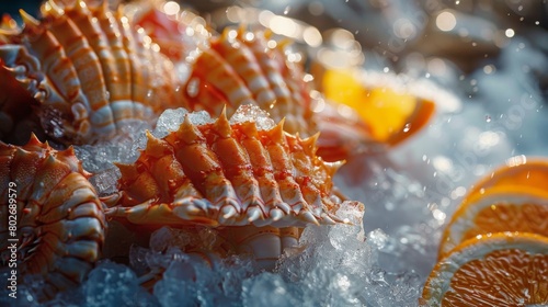presenting an indulgent array of premium frozen seafood delicacies prepared for export