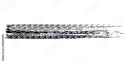 Auto tire tread grunge element. Car and motorcycle tire pattern, wheel tyre tread track. Black tyre print.
