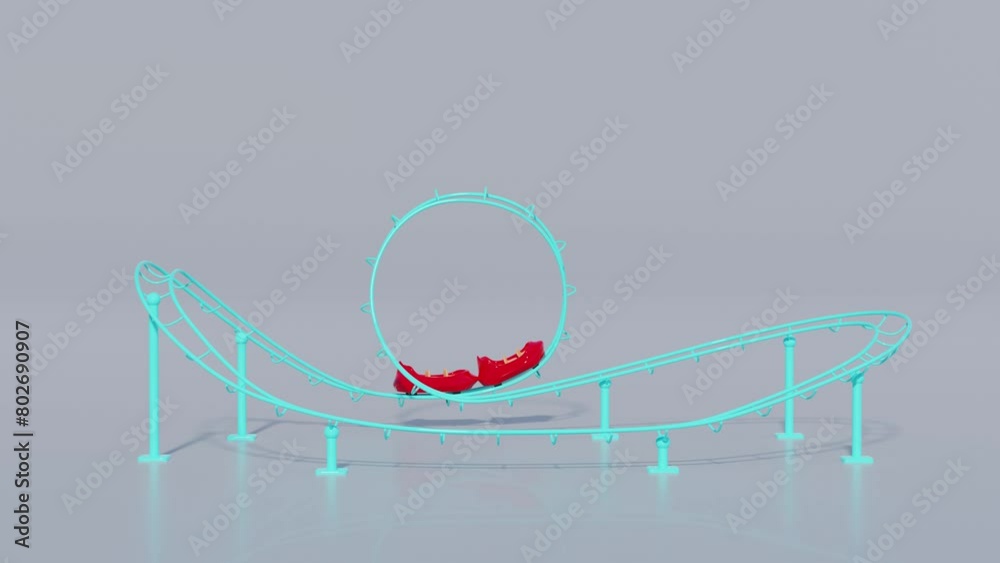 roller coaster for theme park isolated on grey background. 3d render illustration, alpha channel roller coaster for theme park isolated on grey background. 3d render illustration, alpha channel