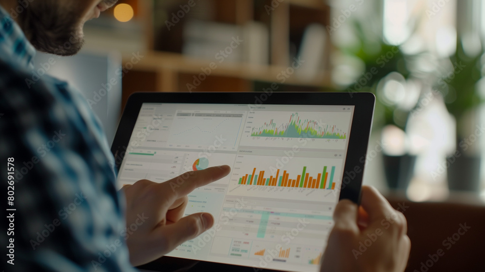Financial Planner Advising Client with Digital Tablet and Growth Charts, Professional and Clear Setup in Modern Office Financial Planner Advising Client with Digital Tablet and Growth Charts, Professional and Clear Setup in Modern Office
