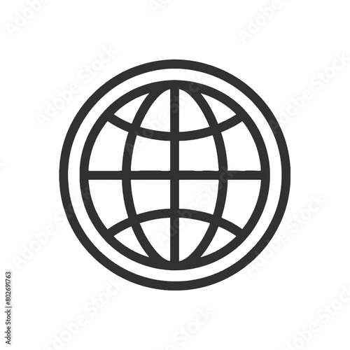 Globe Vector Icon Illustration on a transparent background  Globe Icon