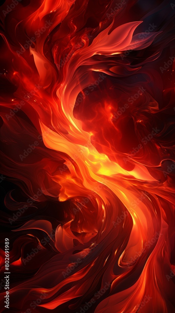 Abstract fire, inferno red, dynamic flames, grill restaurant menu