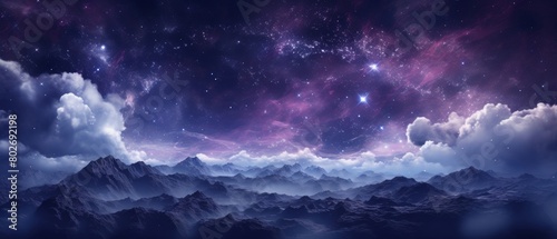 Abstract cosmic, deep space purple, galaxy exploration, scifi feel © Seksan