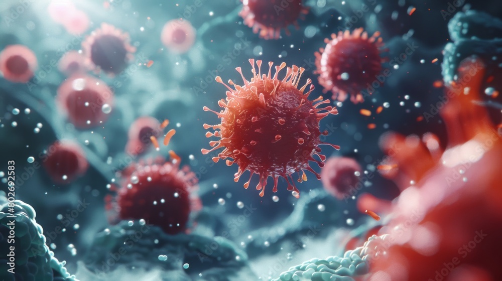 3D rendering image illustrating the monocyte-macrophage system, including monocyte differentiation into tissue-resident macrophages and dendritic cells 3D rendering image illustrating the monocyte-macrophage system, including monocyte differentiation into tissue-resident macrophages and dendritic cells