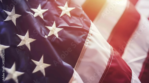 American flag closeup with stars and stripes