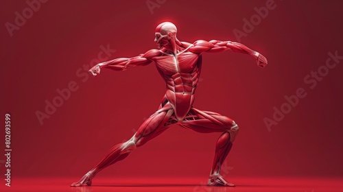 3D rendering image showcasing the importance of muscle balance and symmetry for optimal movement patterns, posture, and injury prevention © G.Go