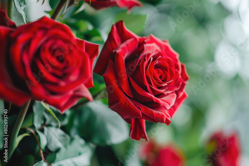 Red roses symbolizing deep love