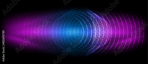 A waterlike pattern of electric blue and violet shades creates a mesmerizing visual effect, resembling a gas wave with hints of magenta and purple on a black background