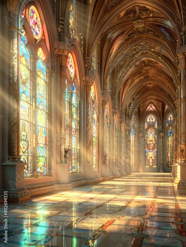 The AI-generated photo shows the interior of a Gothic cathedral © Nakarin
