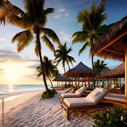 beach with palm trees