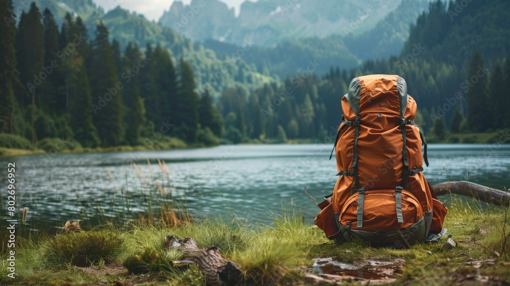Outdoor Adventure, A backpack and camping gear, inspiring outdoor enthusiasts to embark on wilderness adventures