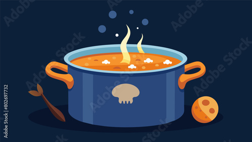 A pot of bone broth slowly simmering for hours to extract all the nutrients and flavor from the bones..