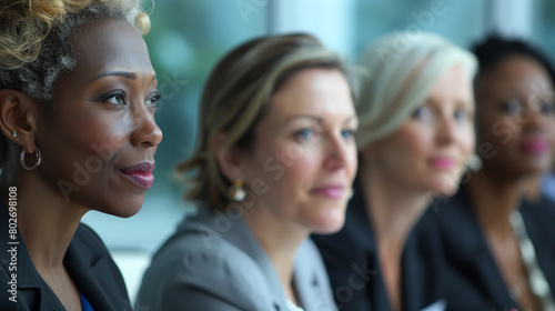 Multiracial Female Executives Collaborating in Corporate Boardroom Strategy Session © priya87