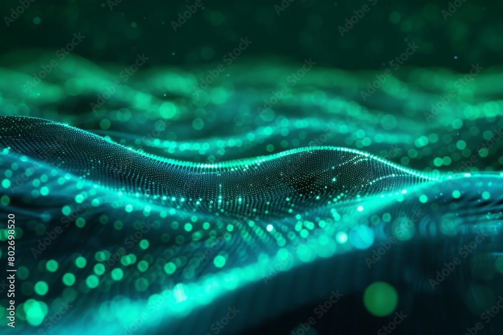 Abstract background with glowing waves of light and dots Abstract background with glowing waves of light and dots